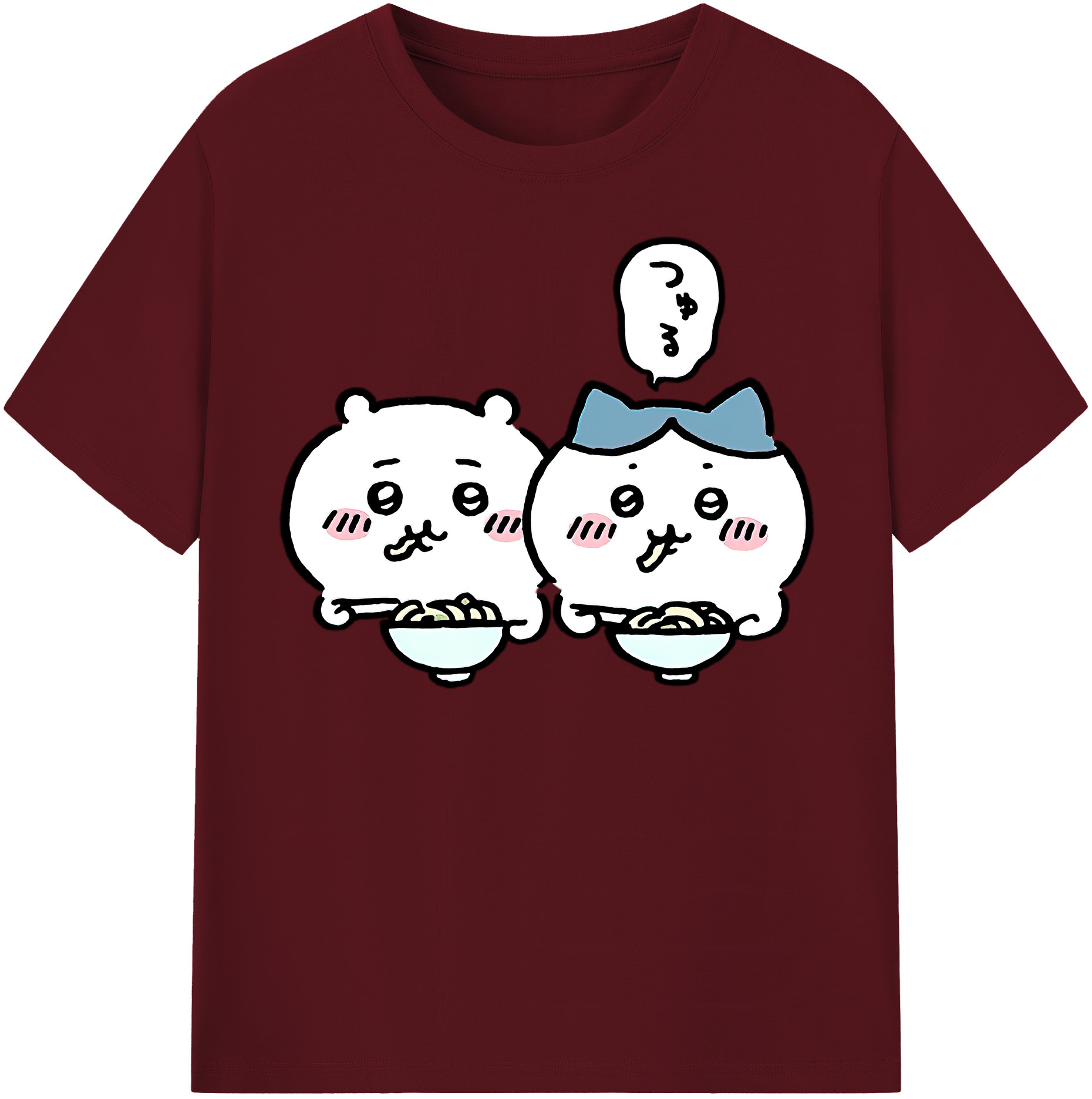 （画像用） ちいかわ ハチワレ Chii-kawa hachiware 綿100％半袖Tシャツ（フロントプリント）